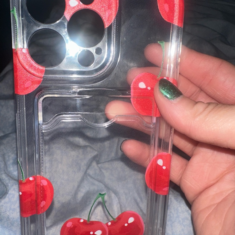 Cherry Pattern Clear Phone Case